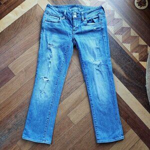 American Eagle Outfitters Low Rise "Artist" Ripped Jeans Size 2